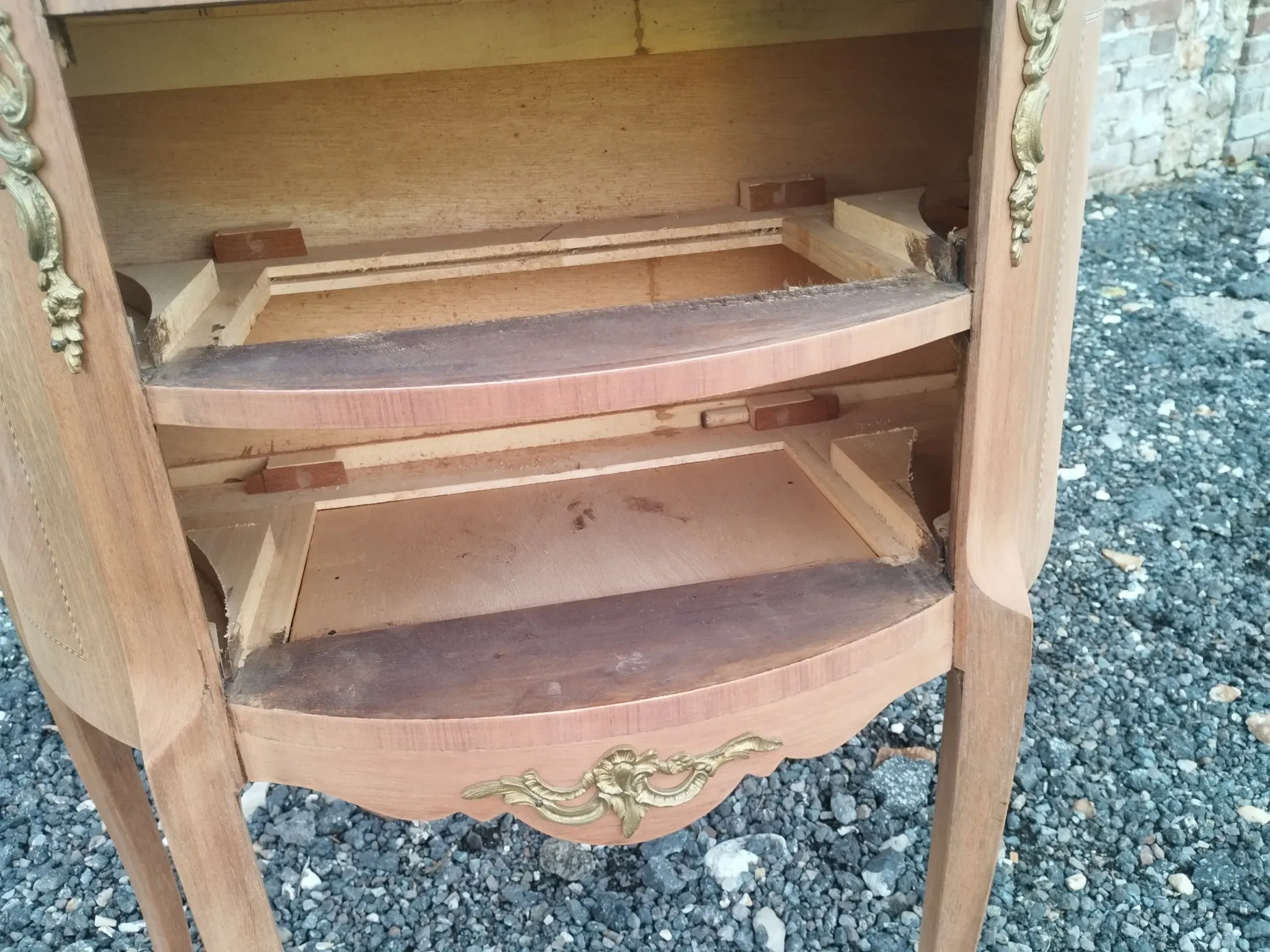 Antique Louis XVI style commode with marble top.