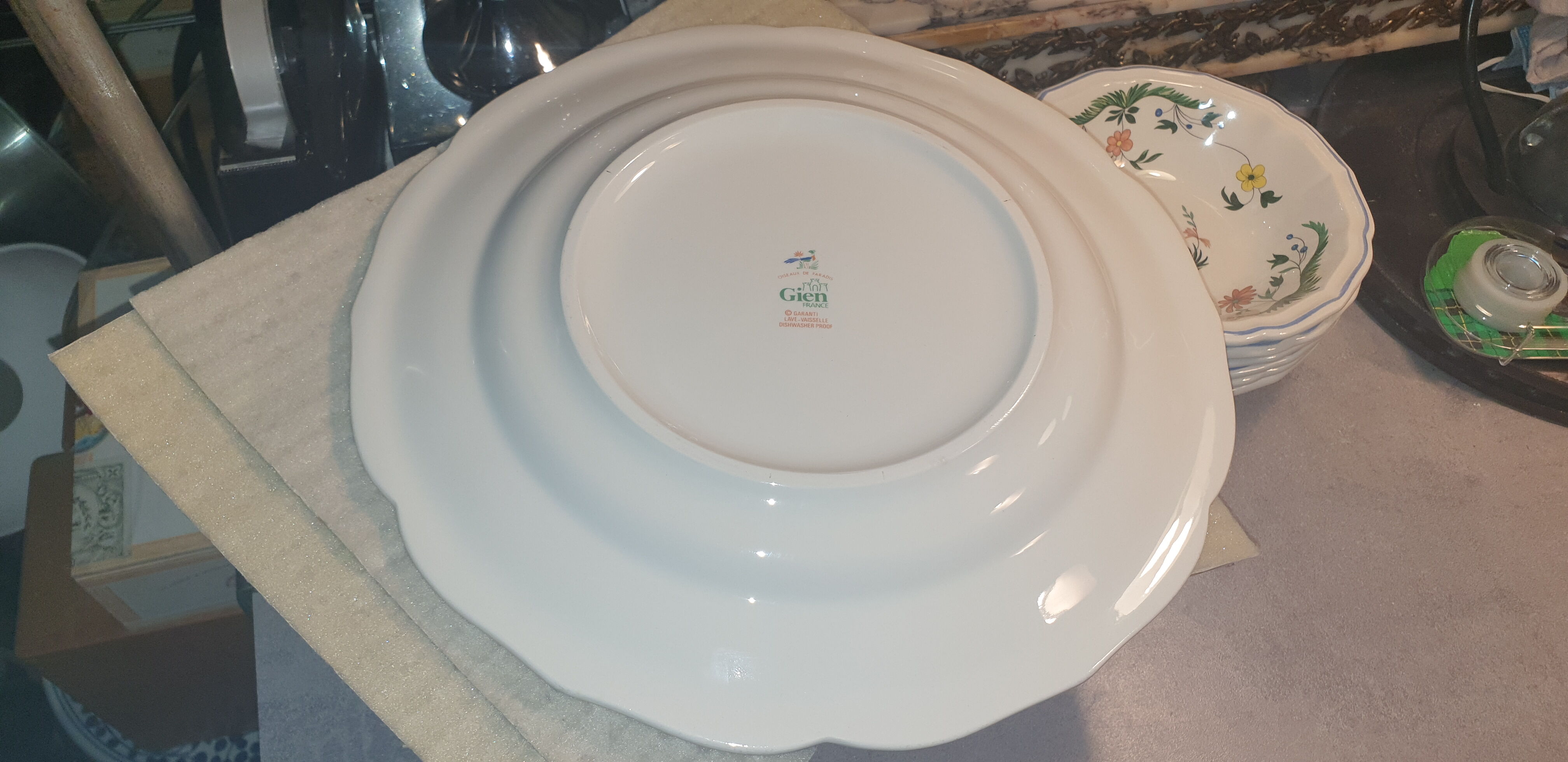 Dish gien decor birds of paradise