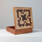 Handmade vintage wooden box with inlays