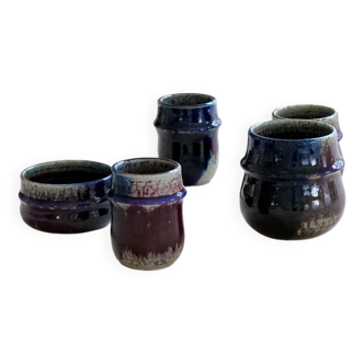 Modern Ensemble from the Mid-Century of 5 Pieces in Rörstrand Stoneware by Sylvia Leuchovius, 1970s