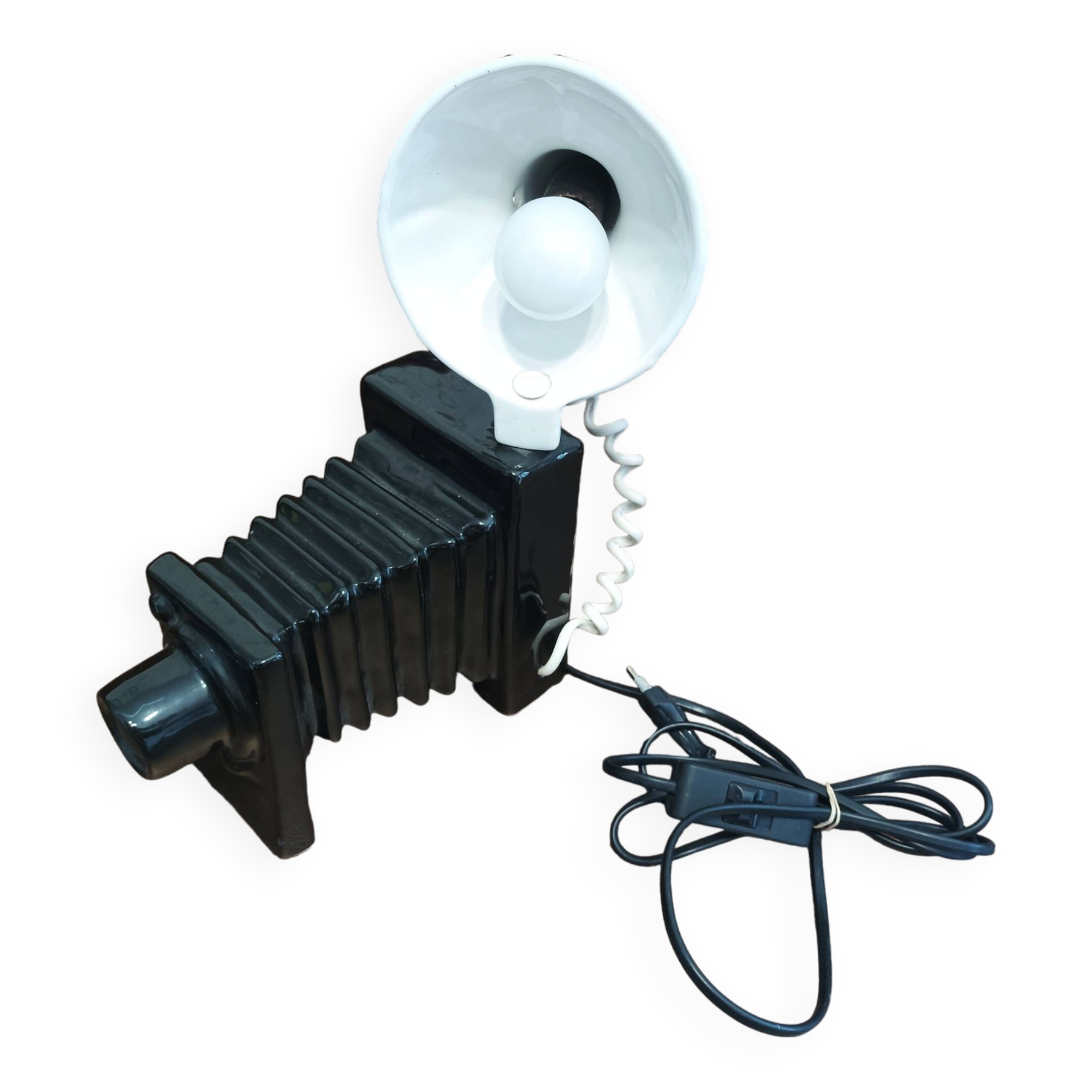 Vintage camera ceramic table lamp