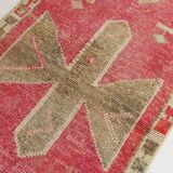 3x10 Faded Pink Handmade Orientel Runner, Decorative Hall Rug, 92x307Cm
