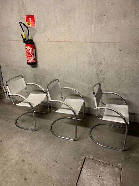 Lot of three vintage tubular armchairs from the 70's