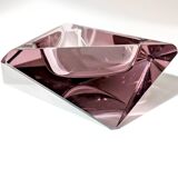 Faceted glass trinket dish, Murano, 1960s, amethyst color