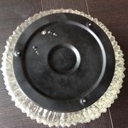 Round ice glass ceiling lamp, vintage 60s-70s