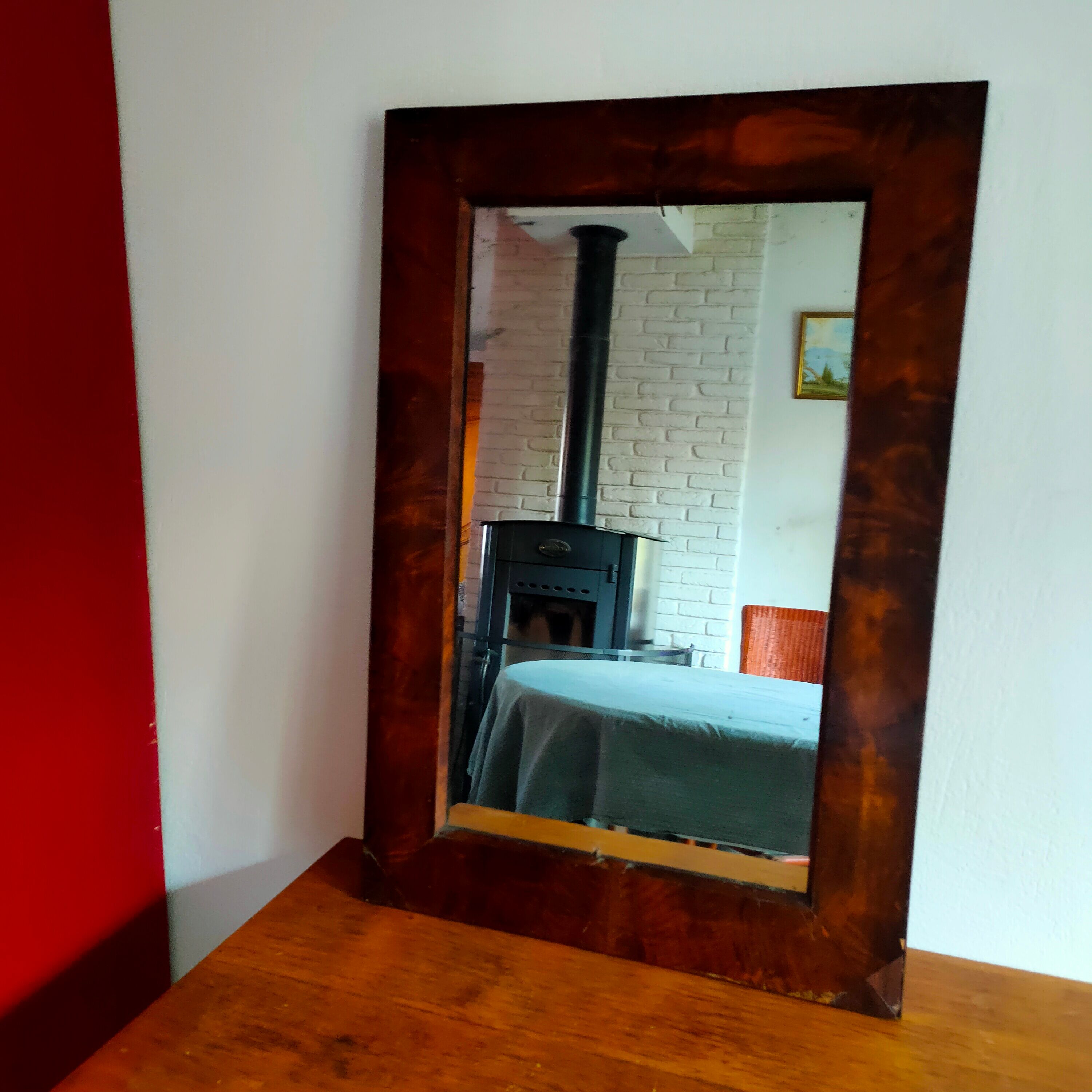 Miroir ancien en noyer 50x74cm