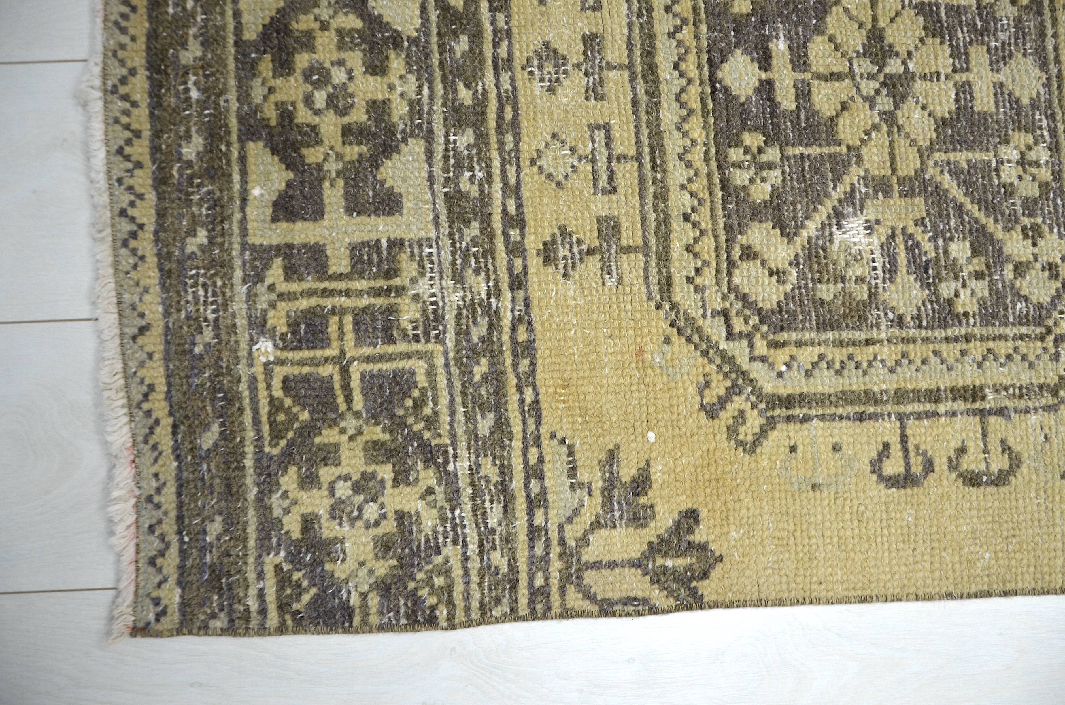 Yellowish & Brown Oushak Runner sku 2255.