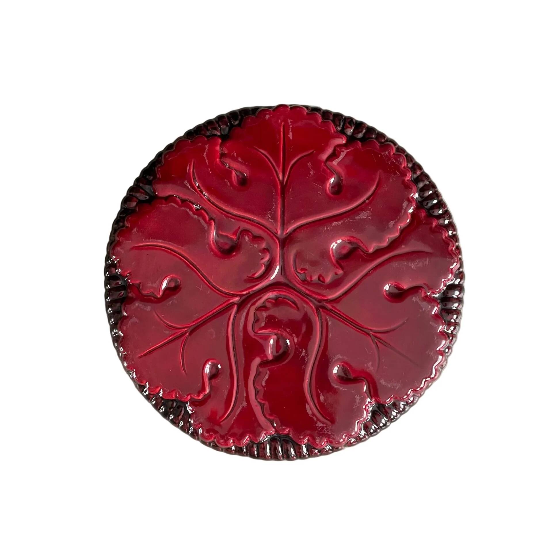 Burgundy ceramic trivet