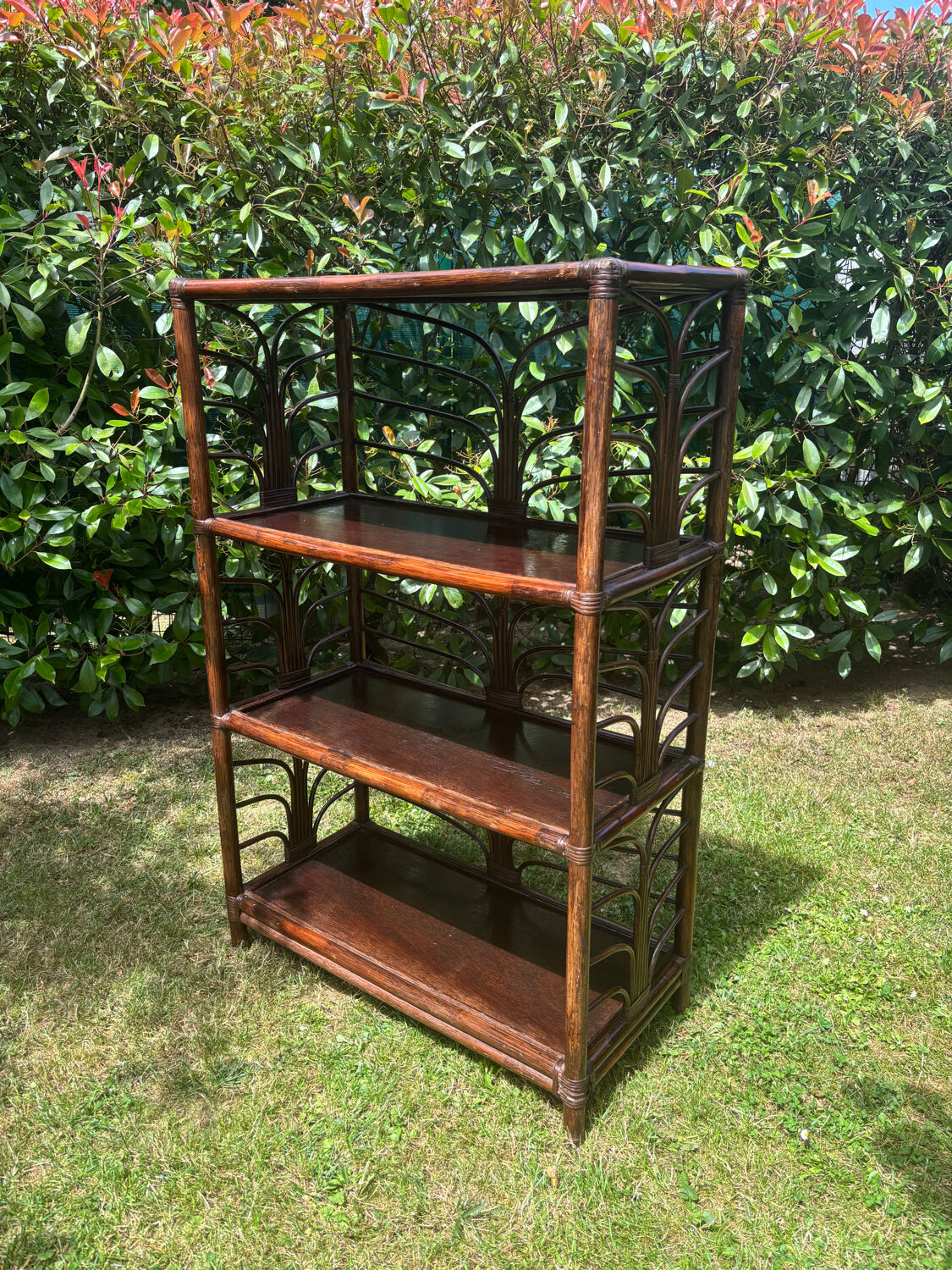 Vintage rattan bookshelf