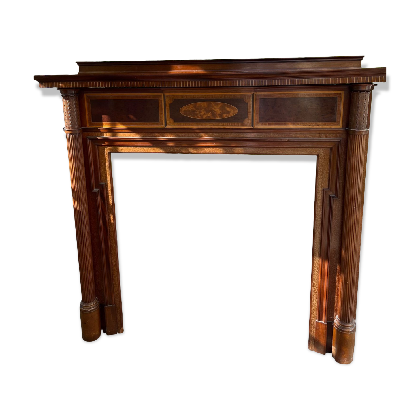 Wooden fireplace mantle