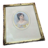 Cadre rectangulaire, portrait médaillon XIXème