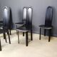 Set of 6 high back leather dining chairs, 1980s