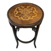 Tabouret haut de bar 1900 bois courbé« Marguerites »