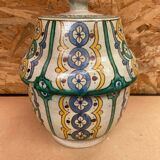 Old Jobbana Butter Jar Morocco Polychrome Earthenware 19th Century Vintage #B084
