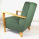 Fauteuil en velours olive, années 1970