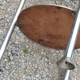 Art Deco side table, end table in chromed metal and mirror, 1930