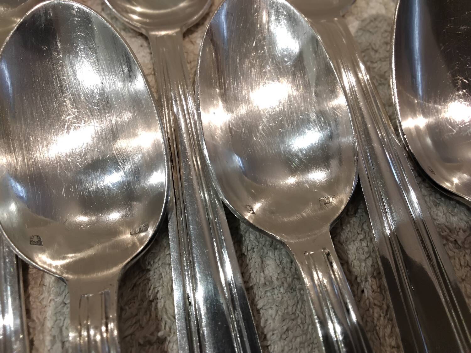 11 silver-plated coffee spoons, goldsmith Argit, art deco style