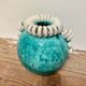 Vase ball art deco turquoise 1940