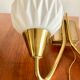 Pair of double origami opaline brass wall lamps
