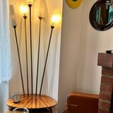 Vintage floor lamp with wooden shelf 50'