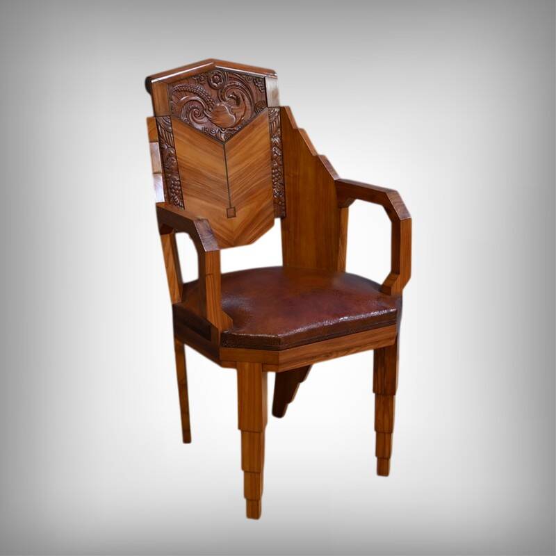 Set of 6 Rosewood Armchairs, Art Deco – 1910