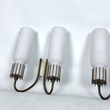 Mid-Century Modern set of three sconces in Arredoluce style. Italy 1950s
