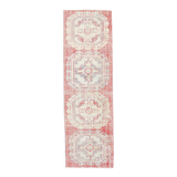 3x9 red & beige vintage runner rug 82x269cm