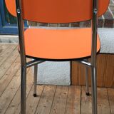 Lot of 4 vintage chairs in orange formica