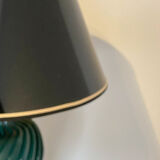 Table lamp in green lacquered porcelain, Italy 70s