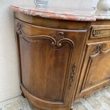 Louis XV style sideboard in walnut and marble