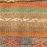 5x8 Green & Orange Striped Pattern Persian Kilim Rug, 155x250Cm