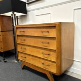 Vintage chest of drawers with compass feet