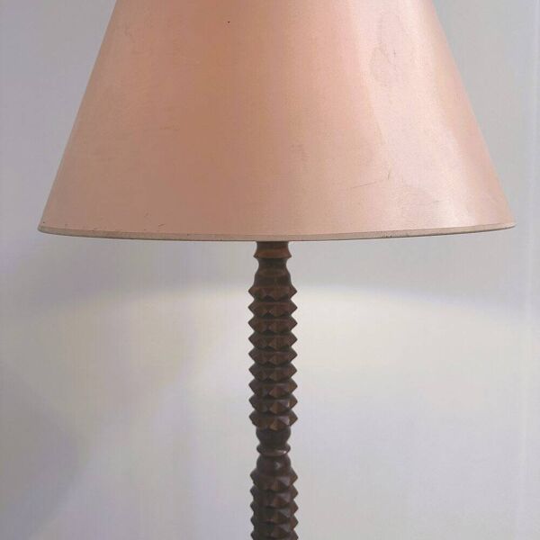 Lampe de sol sculpturale en chêne, France, années 1950