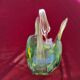 Vintage swan in mouth-blowing glass color green