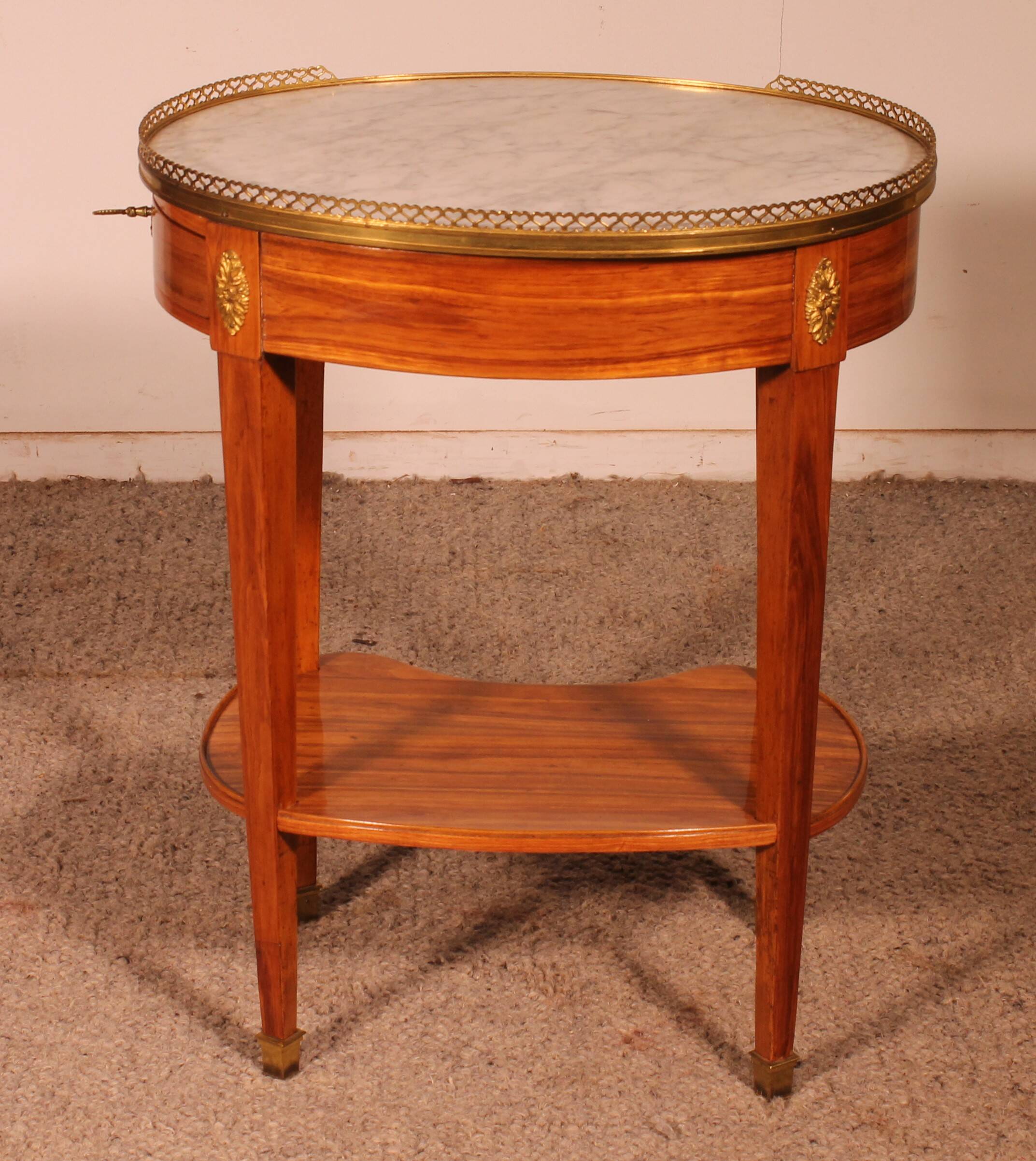 Louis XVI Rosewood Side Table With Writing Desk