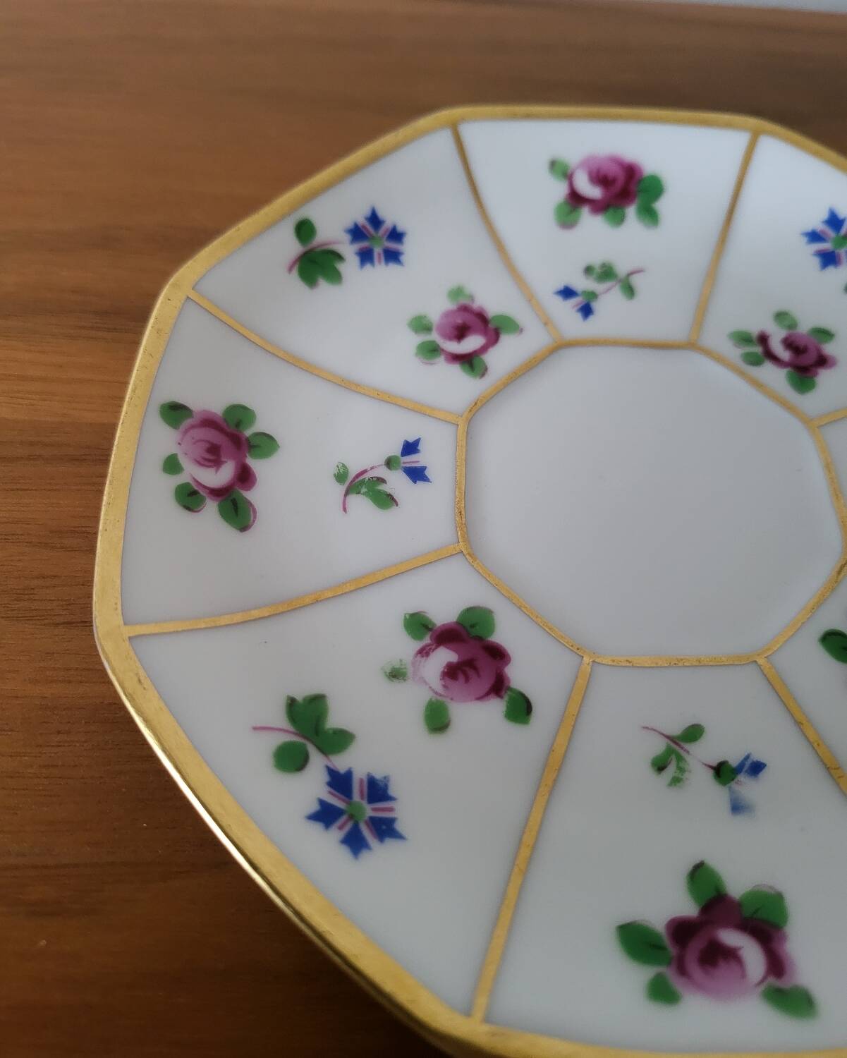 Limoges Porcelain Cup with Decor of Barbel Fish and Roses