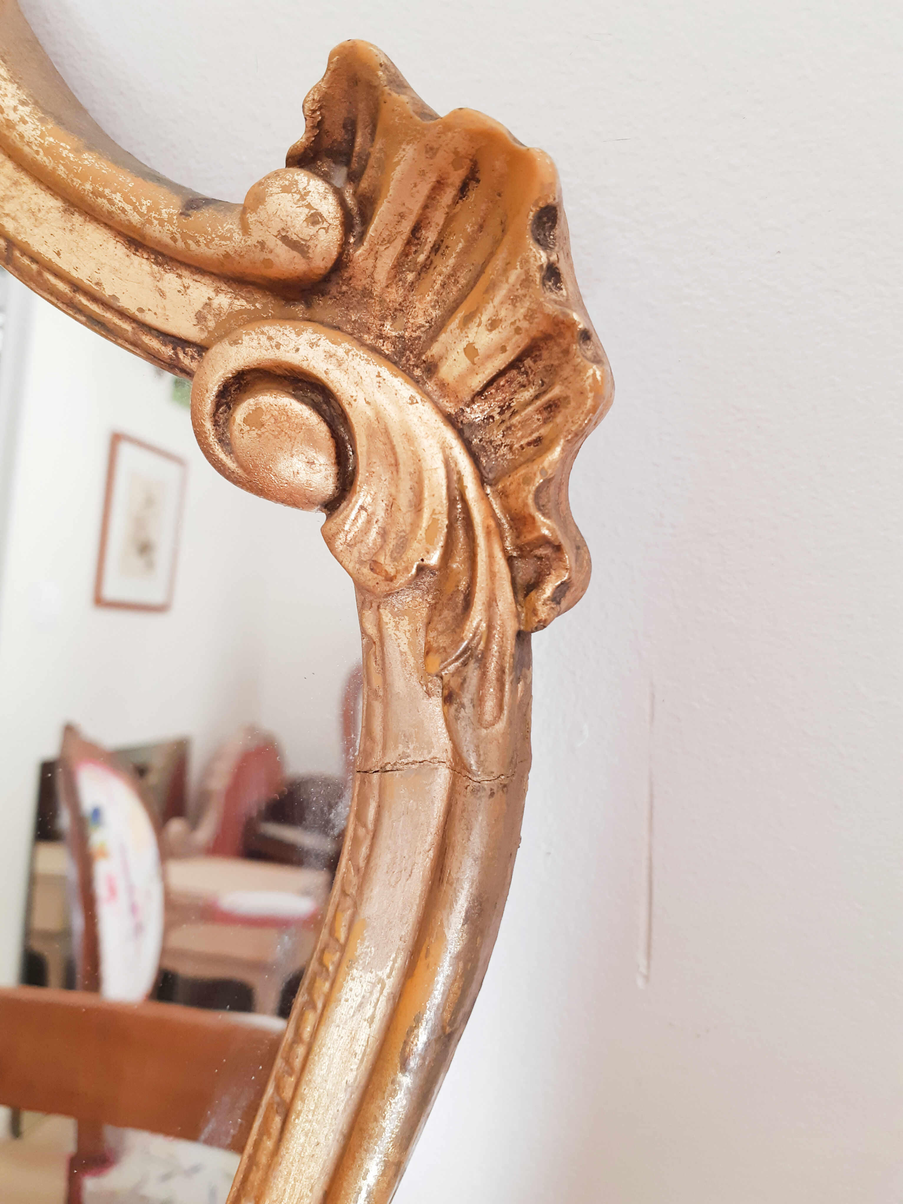 Miroir et console dorées, vintage français