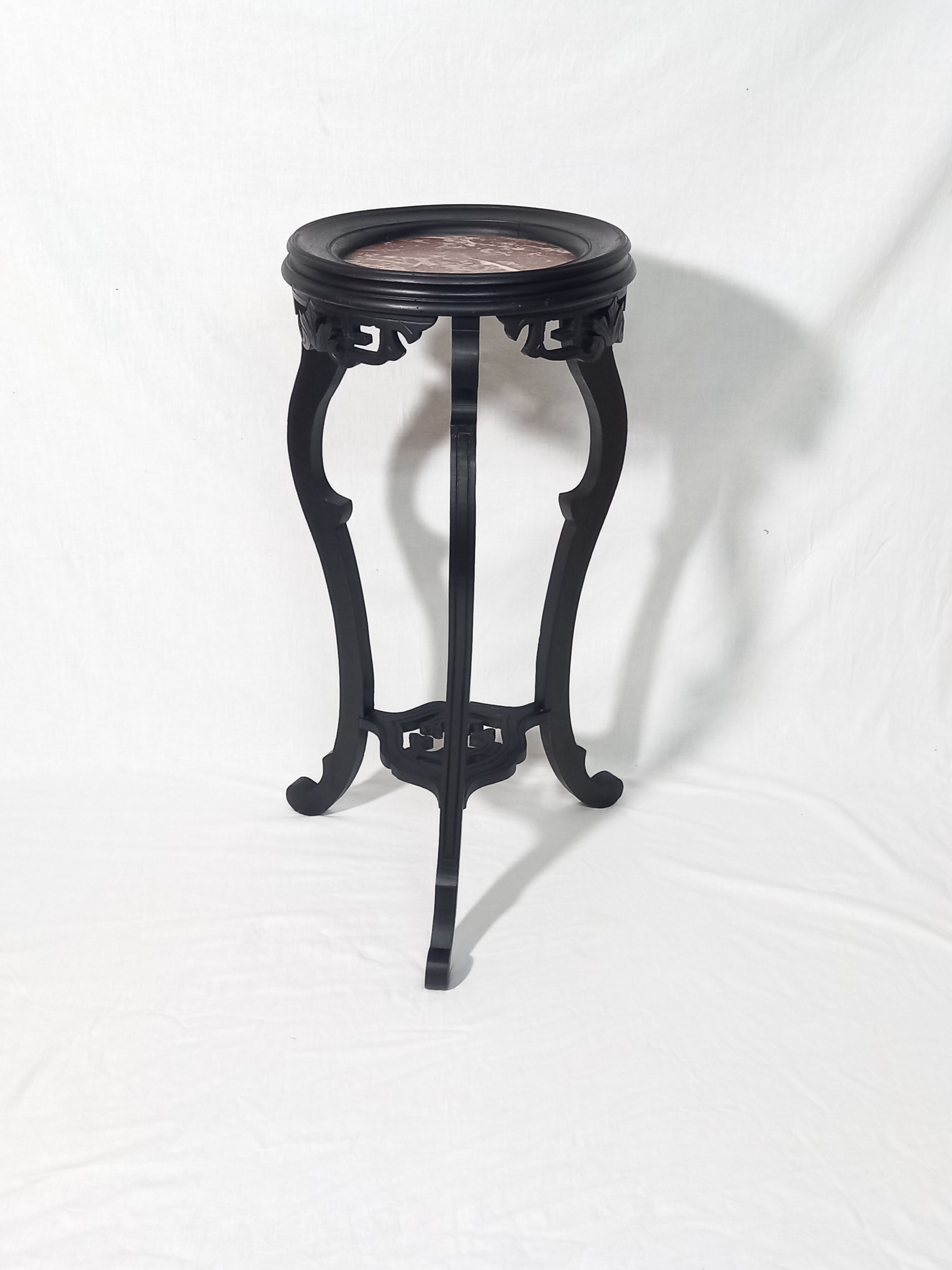 Napoleon III Style Harness in Blackened Wood and Red Marble