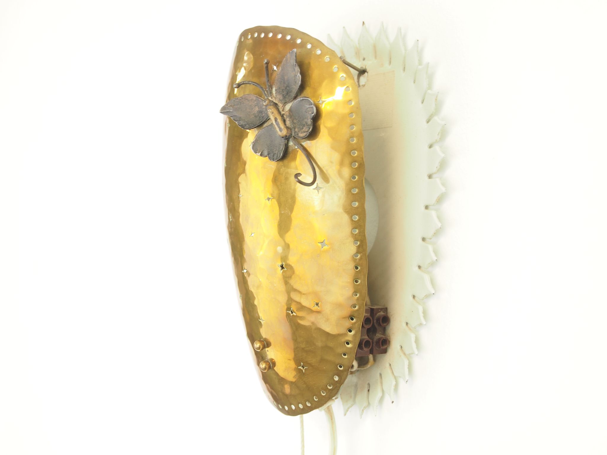 Mid century brass wall sconce