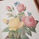Tableau Redouté, Rose jaune et rose du Bengale.