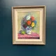 Original Swedish Oil on Canvas – “Asters in a Ceramic Vase” by Eric Lundgren – Signed – Vintage and Framed – 60 × 54 cm (23.6" × 21.3")