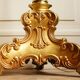 "Pique candle" double fire floor lamp in gilded bronze