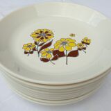 Set 14 plates Marguerites pop design 1970 Sovirel