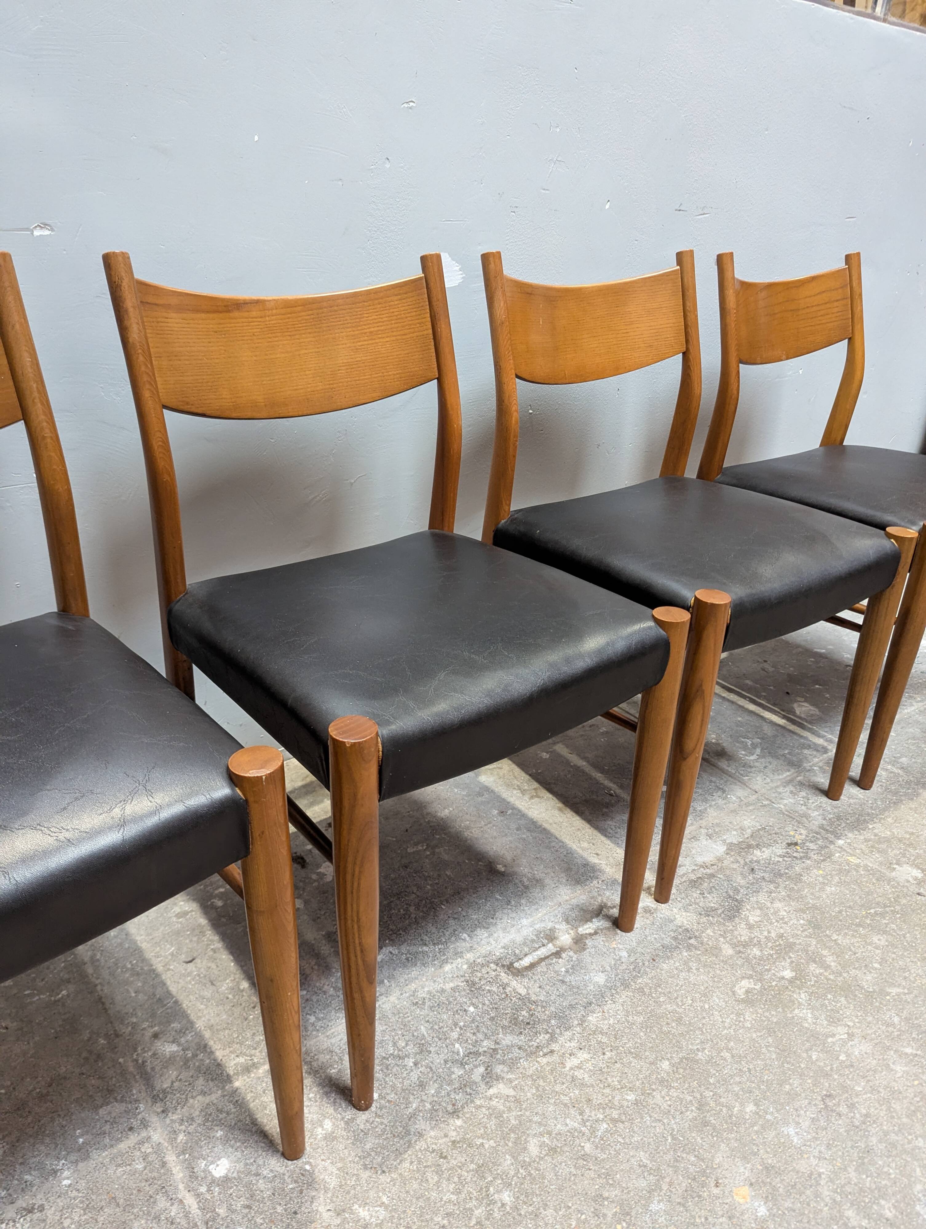 4 Scandinavian teak chairs