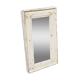 White Mirror Old Teak Wood Patina