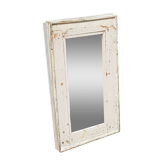 White Mirror Old Teak Wood Patina