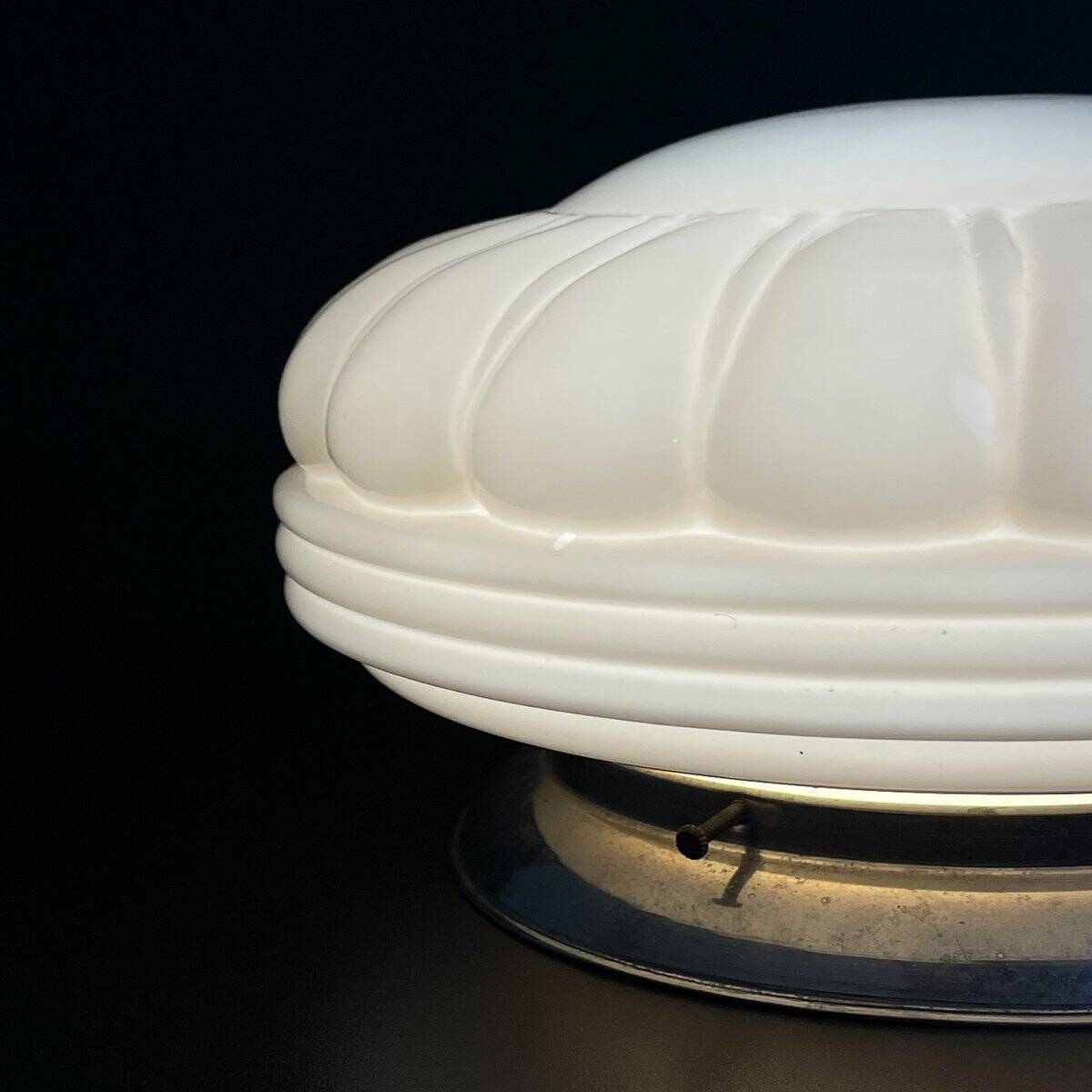 Vintage Pink Glass Ceiling Lamp, 1950s