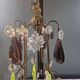Small crystal boudoir chandelier - 1 light Bobeche signed Baccarat Epoque