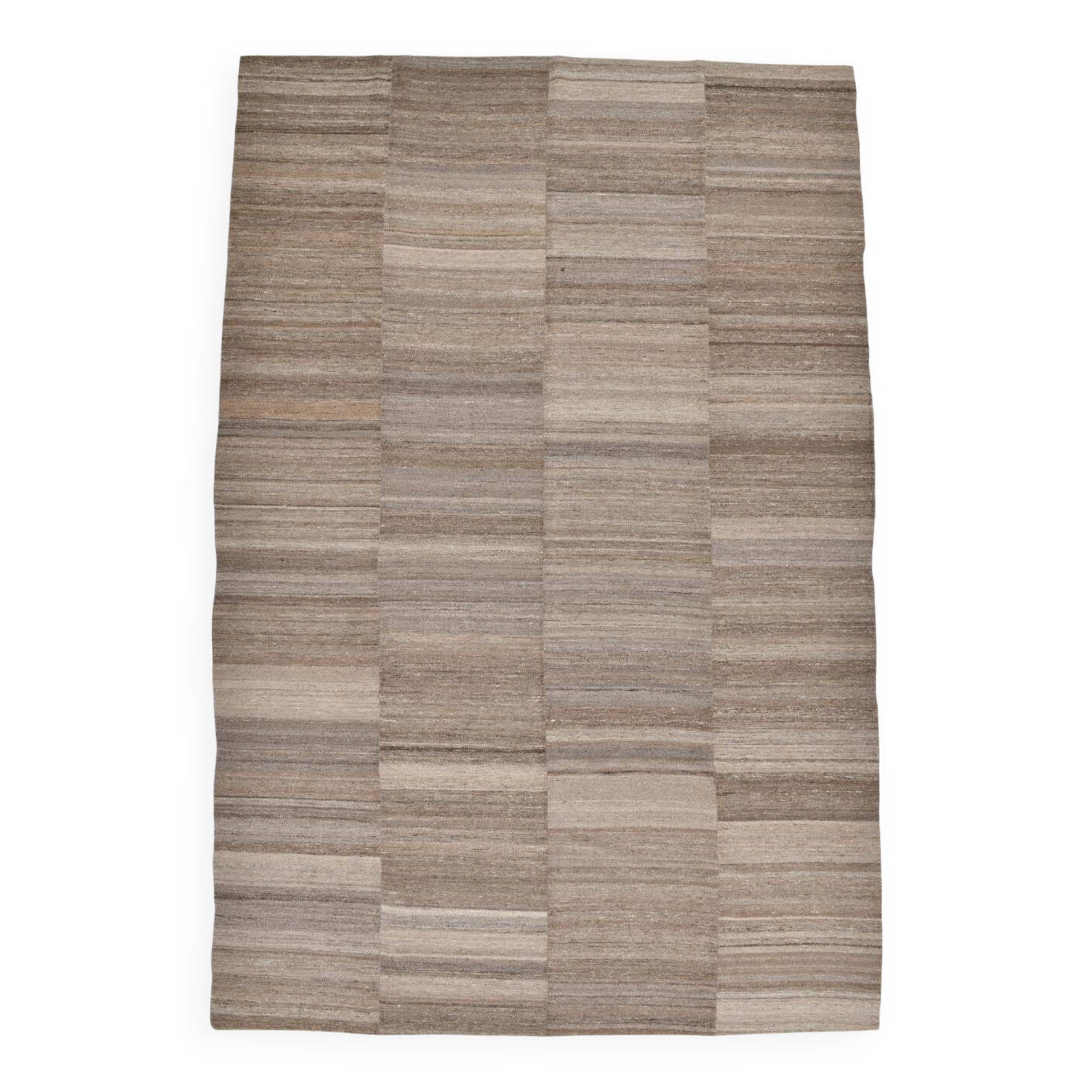 9x13 Brown Beige Large Vintage Rug, 265x399Cm