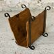 Vintage wooden and wrought iron magazine rack circa 1950s